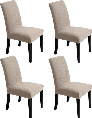 Vista 16 de Fundas para sillas de comedor, fundas elásticas para sillas de asiento decorativo, sin brazos, extraíbles, lavables, elásticas, universales