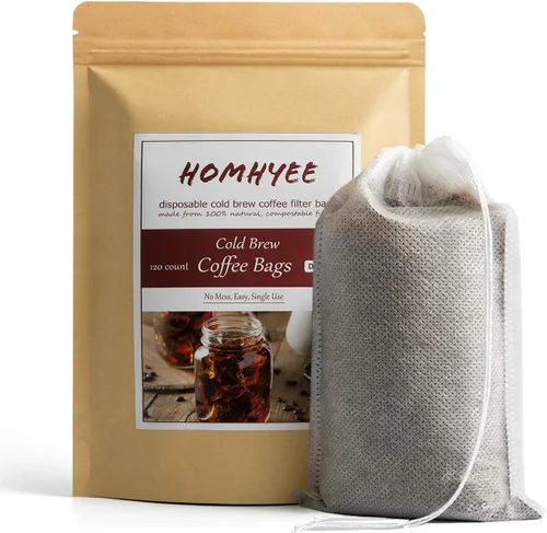 Vista 10 de Filtros desechables para café de preparación en frío – 50 paquetes de calcetines de filtro de un solo uso, bolsas de infusión de malla fina