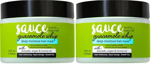 Vista 8 de SAUCE BEAUTY Mascarilla Capilar de Acondicionamiento Profundo (3.4 onzas líquidas) Mascarilla Capilar Guacamole Whip para Cabello Dañado y Control