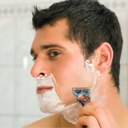 Vista 6 de G.B.S Juego de afeitado cromado para hombres de 5 cuchillas cromadas - Maquinilla de afeitar con mango de bola flexible con tecnología de bola