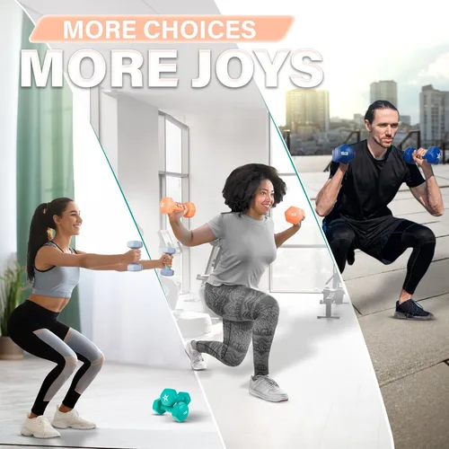 Vista 6 de Yes4All Mancuernas Hexagonales de Vinilo - Juego de 2 Mancuernas para Gimnasio en Casa y Entrenamiento de Fuerza (Opciones de Peso de 2-15 libras)