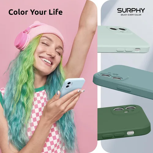 Vista 7 de SURPHY Diseño para Funda iPhone 11 con Protección de Cámara, Diseño Delgado de Borde Recto, Funda de Teléfono de Silicona Líquida para iPhone 11