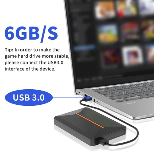 Vista 5 de Hyper base LBOX LITE 500G Game Console HDD, Retro Game Console with built in 3762 Games, Plug and Play Video Game Console for PC, Emulator Console