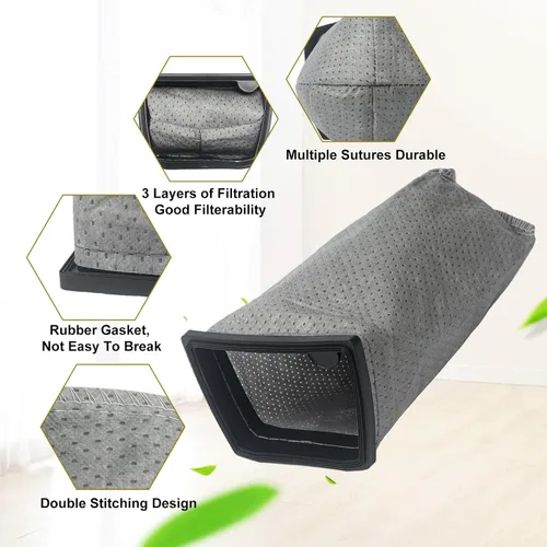 Vista 4 de Bolsas de filtro de tela HEPA de repuesto para Hoover Porta Power Swingette S1015 S1029 CH30000 Bolsa de aspiradora comercial de repuesto 43662023
