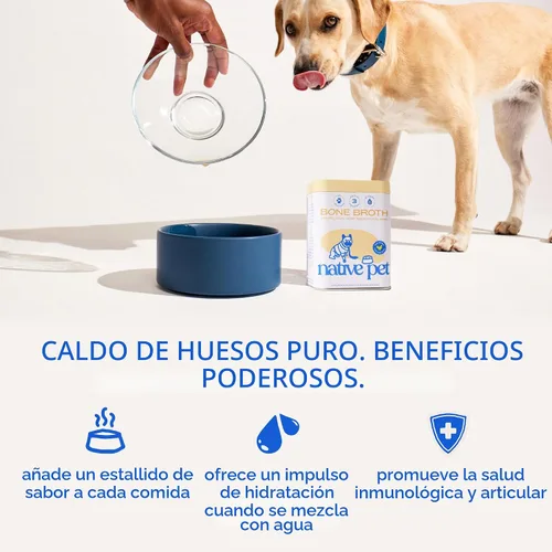 Vista 3 de Caldo de Hueso de Pollo en Polvo de Native Pet para Perros y Gatos - Caldo de Huesos de Pollo en Polvo para Perros Comedores Selectivos