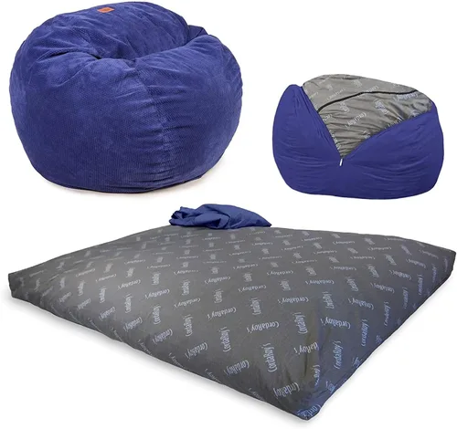 Vista 8 de CordaRoy's Puf de Chenilla - Silla Puf Convertible - Funda de Tela de Chenilla Lavable a Máquina - para Sótano, Sala de Estar, Sala de Juegos Carbón
