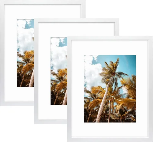 Vista 63 de Frametory, Marco de fotos de 11 x 14 pulgadas con paspartú para fotos de 8 x 10 pulgadas, moldeado ancho de vidrio de alta definición, accesorios