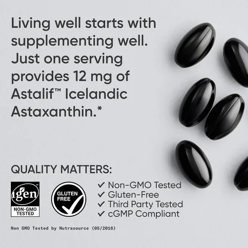 Vista 4 de Sports Research® Astaxantina de Triple Fuerza 12mg con Aceite de Coco Orgánico - Suplemento Antioxidante para el Apoyo de la Salud de la Piel