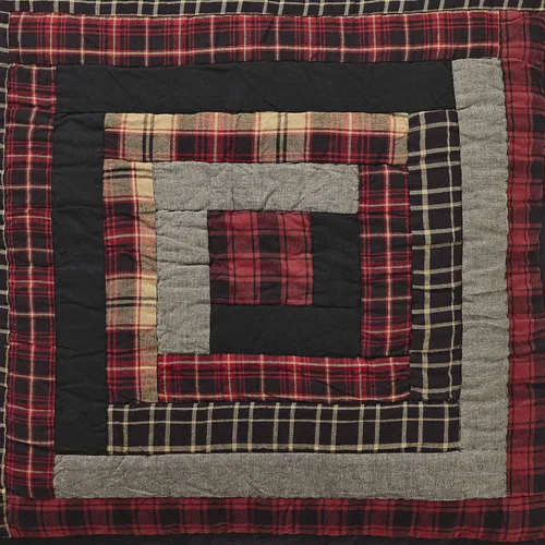 Vista 6 de VHC Brands Rustic & Lodge Cumberland - Accesorio de ropa de cama acolchado, funda europea, 26 x 26 pulgadas, color rojo chile