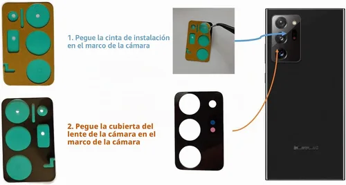 Vista 5 de 2X Galaxy Note 20 Ultra - Lente de cristal para cámara trasera para Samsung Galaxy Note 20 Ultra 5G (todos los operadores) + herramientas
