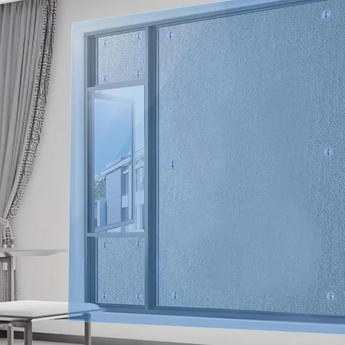 Vista 6 de Película reflectante de protección solar de privacidad no adhesiva, tinte total para ventana, bloqueo solar, aislamiento acústico, resistente al