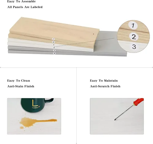 Vista 7 de woodtalks Cómoda apilable para puerta elevable, juego de 2 contenedores de almacenamiento con tapas, armarios multiusos para dormitorio, mesita