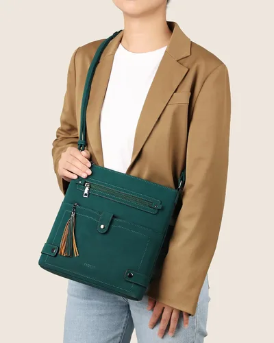 Vista 2 de FADEON Bolsos cruzados para mujer y mochila para laptop Colección Verde