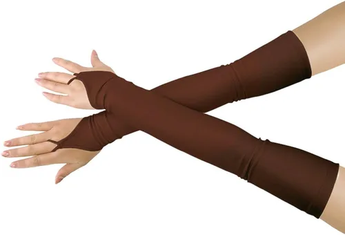 Vista 18 de Shinningstar Guantes largos de elastano elástico sin dedos sobre el codo para niñas y niños adultos