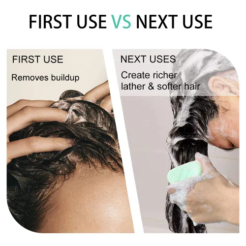 Vista 3 de Juego de barra de champú y acondicionador de argán con aceite de romero – Dúo sólido fortalecedor y voluminizador para cabello fino o adelgazante