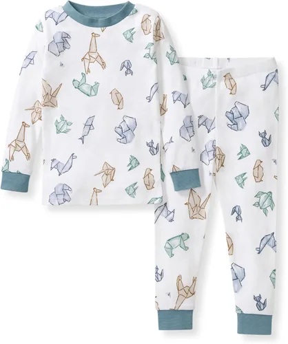 Vista 19 de Burt's Bees Baby Pijama de algodón orgánico para niños, conjunto de pijama Paquete de 1 temporada de Apple