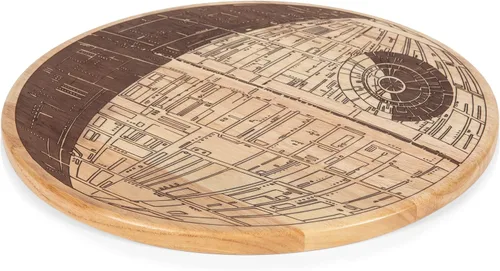 Vista 4 de PICNIC TIME Star Wars Death Star - Tabla de servir de 16 pulgadas, tabla de queso de madera, tabla de charcutería, tabla de cortar (Parawood)