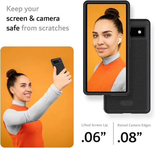 Vista 4 de TUDIA MergeGrip - Carcasa para Google Pixel 6a, color negro mate