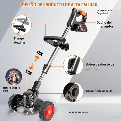 Vista 6 de Wacker eléctrico sin cable, alimentador de malezas con pilas con ruedas Negro oscuro