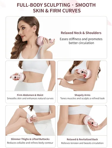 Vista 5 de Masajeador de drenaje linfático y herramienta de masaje anticelulitis, ayuda a reducir las estrías y la celulitis, para piernas, brazos y vientre