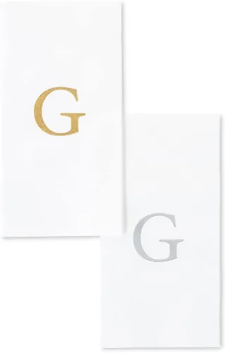 Vista 8 de AMERICAN HOMESTEAD - Toallas de mano desechables – Servilletas doradas con monograma – Toallas de papel de baño similares al lino para invitados