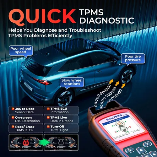 Vista 7 de Autel MaxiTPMS TS508WF Herramienta de programación TPMS, 2026 WiFi Ver. de TS508 TS501 Pro TS601 TS408S TPMS Herramienta de reaprendizaje