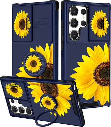 Vista 63 de Funda 2 en 1 para Samsung Galaxy S23 Ultra Flamingo para mujeres y niñas, diseño femenino de flamencos con cubierta deslizante para cámara y soporte