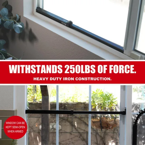 Vista 9 de SecurityMan Barra de seguridad para ventana, fácil de instalar para ventanas horizontales/verticales, barra de bloqueo de ventana ajustable