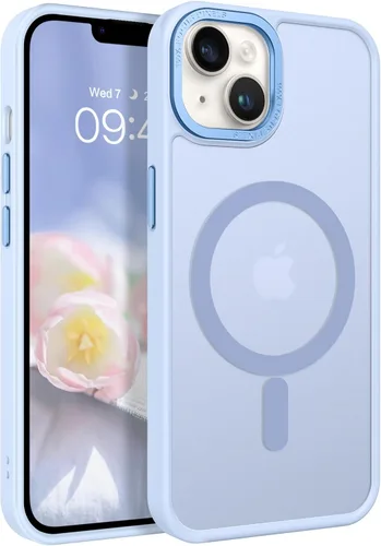 Vista 17 de BENTOBEN Funda magnética para iPhone 14 Plus, compatible con MagSafe, translúcida mate, esmerilada, delgada, ligera, a prueba de golpes