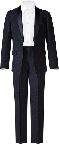 Vista 2 de ELPA ELPA Traje de esmoquin para niños, esmoquin floral ajustado para niños, esmoquin formal para graduación, Halloween, fiesta de Navidad