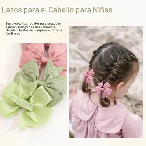 Vista 4 de 24 lazos para el cabello de 3 pulgadas para niñas, cinta de grogrén, pinzas para el pelo de bebé, accesorios para el cabello de niños pequeños
