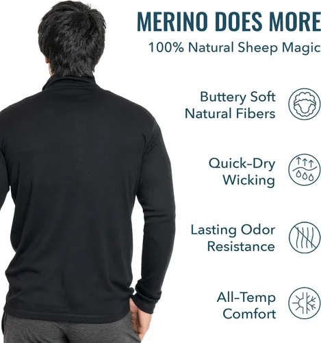 Vista 2 de Lana Merino Pro-Knit con cremallera para hombre, transpirable, antiolor