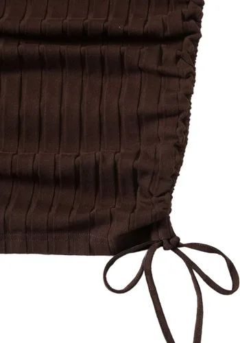 Vista 4 de Milumia Vestido ajustado de manga corta para mujer con cordón lateral corto