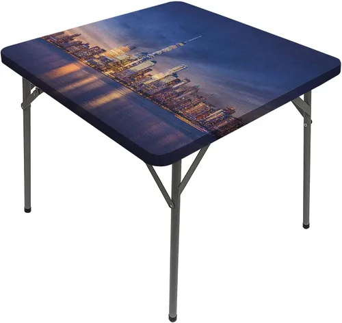 Vista 18 de Mantel con bordes elásticos de ciudad, Sun Rising Over Central Park in Manhattan, funda cuadrada y tranquila para mesa de comedor, se adapta a mesas