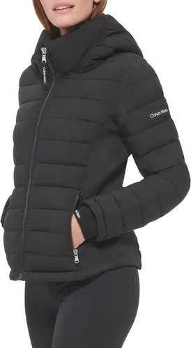 Vista 2 de Calvin Klein Chaqueta de paneles laterales ligera y casual para mujer resistente al agua