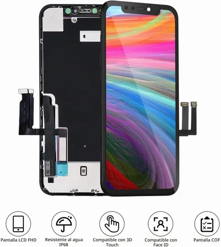 Vista 5 de Reemplazo de pantalla para iPhone XR de 6.1 pulgadas en negro, MrR.OMW 3D Touch LCD FHD Display Digitizer Frame Assembly para A1984, A2105, A2106