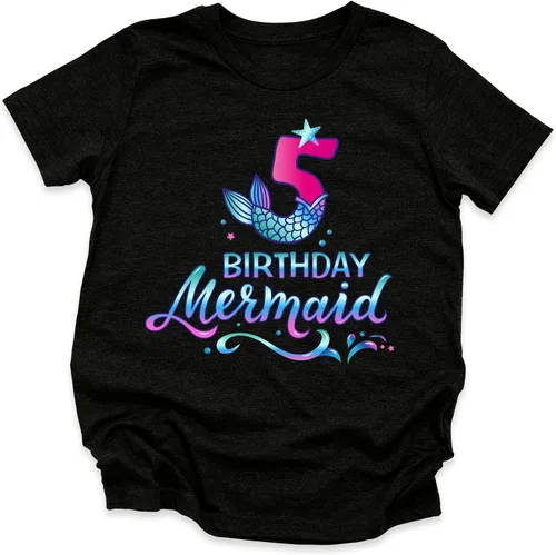 Vista 4 de Family Mermaid Birthday Theme T-shirt, Custom Matching Any Age B-day Party Outfits, Gift For Birthday Girl, Funny Birthday Girl Shirt, Sister