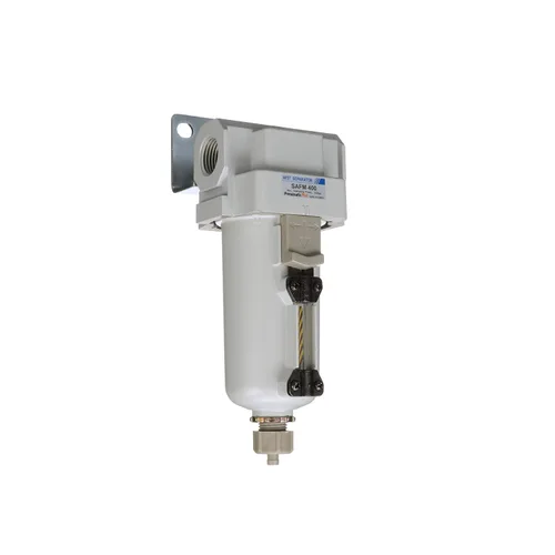 Vista 16 de PneumaticPlus SAFM400-N04BD-MEP Filtro coalescente de aire comprimido, 0.1 micras, 1/2" NPT - Recipiente de metal, drenaje automático, soporte