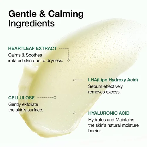 Vista 4 de ANUA Heartleaf LHA Gel Exfoliante Hidratante, Exfoliación Suave, Peeling Facial Hidratante, Cuidado de los Poros, Eliminación de Piel Muerta