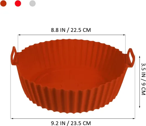 Vista 6 de Hemoton Freidora de aire de silicona para freidora de aire reutilizable, cesta de silicona, forro de repuesto para freidora de aire, accesorios
