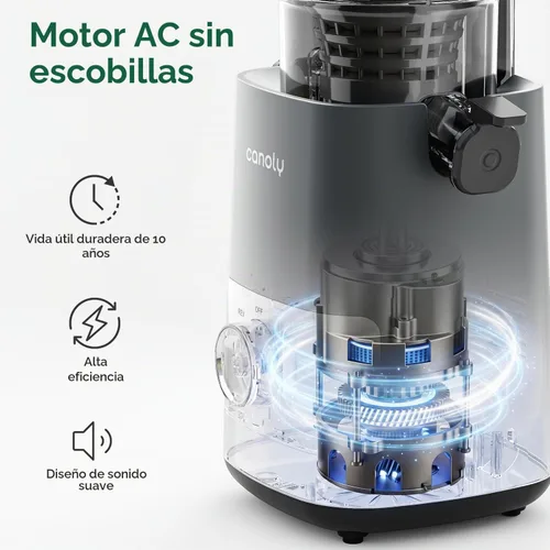 Vista 4 de Canoly 3-in-1 Cold Press Juicer C07, Makes Juice & Sorbet & Nut Milk Titanium Gray