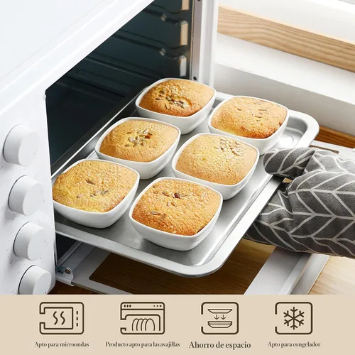Vista 6 de MALACASA Juego de cuencos para salsas de porcelana de 5 oz, paquete de 12 ramekins pequeños, platos para salsas, ramekins pequeños apilables