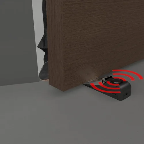 Vista 6 de Paquete de 2 alarmas portátiles de tope de puerta y cerradura de puerta, dispositivos mejorados de seguridad para el hogar, tope de puerta