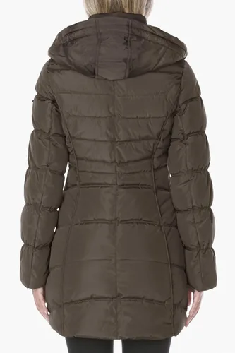 Vista 8 de LAUNDRY BY SHELLI SEGAL Chaqueta acolchada con capucha 34 para mujer con ribete de piel sintética