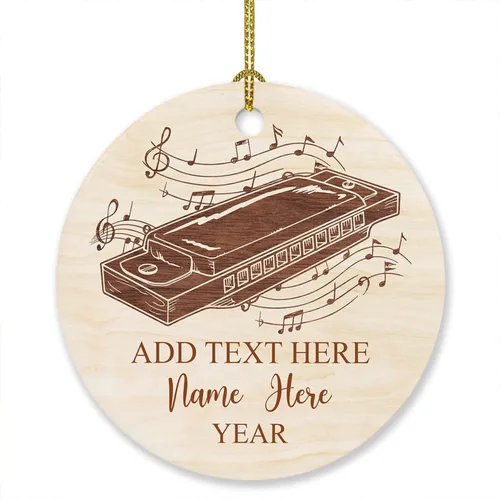 Vista 8 de Adorno de Navidad personalizado de acordeonista 2024, adornos de instrumentos musicales, adorno de acordeón, regalo para amantes de la música, texto