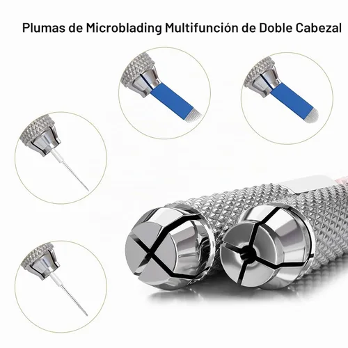 Vista 2 de Microblading Pen - Bolígrafos manuales para cejas, suministros de microcuchilla, herramienta de mano de microblading de doble cara para suministros