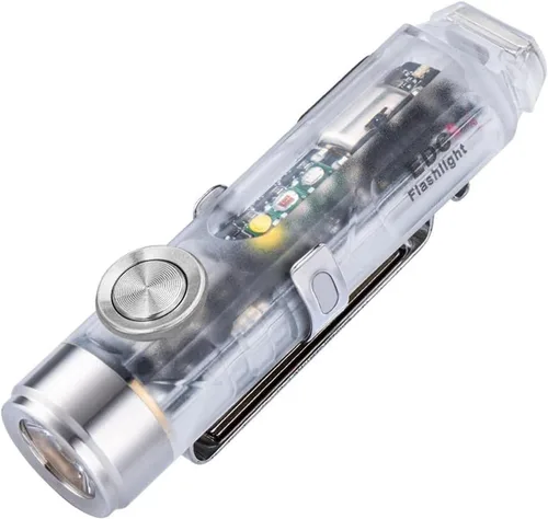 Vista 9 de RovyVon Linterna EDC USB-C Aurora A8 de 4ta generación, LED 6500K máximo 650 lúmenes, luz de llavero de encendido momentáneo con clip/base