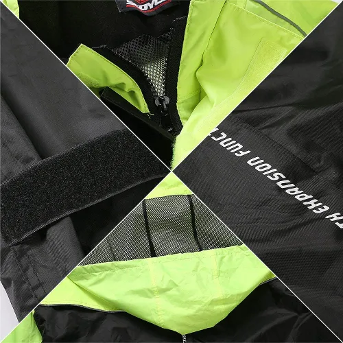 Vista 2 de SCOYCO Traje de lluvia para motocicleta, para hombre, reflectante, impermeable, para motocross, abrigo con pantalón para adultos, ciclismo