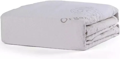 Vista 2 de Protector de colchón orgánico, 100% impermeable e hipoalergénico, funda de algodón transpirable y funda de colchón ultrasuave