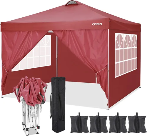 Vista 22 de COBIZI 10x15 Outdoor Patio Gazebo with Privacy Curtains, Khaki Caqui